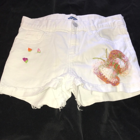 Old Navy Other - Girl’s UPCYCLED HAND CRAFTED & CROCHETED & EMBROIDERED OLD NAVY Shorts Sz 14